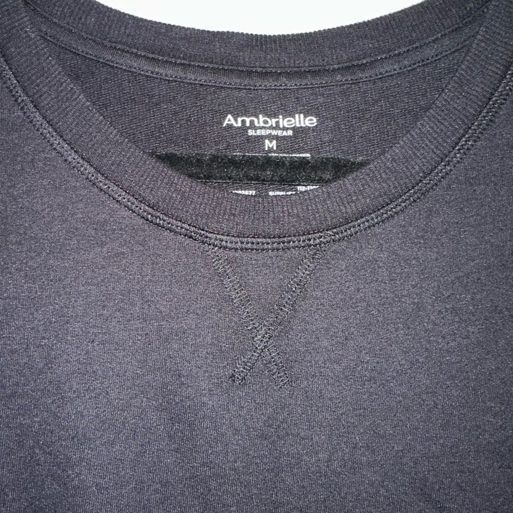 Women's Ambrielle Sleepwear Top Size M Black Short sleeve - Picture 5 of 7